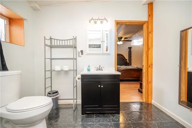a room with a sink and a toilet