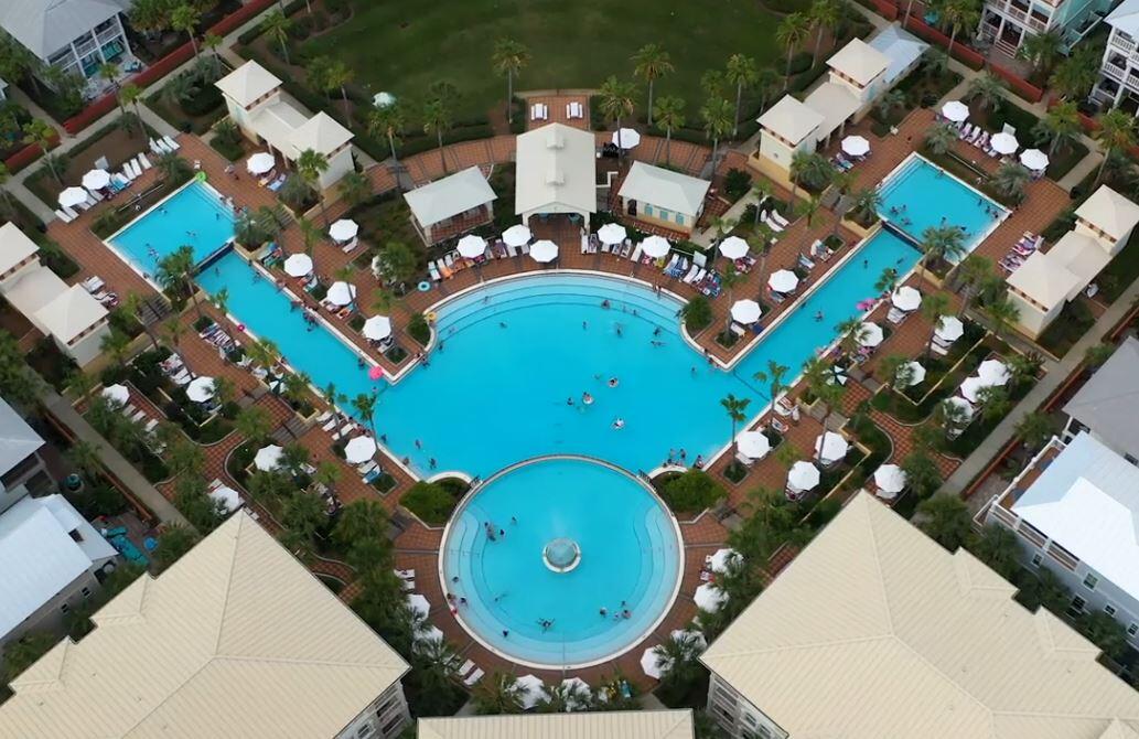 40 Lifeguard Loop East Inlet Beach, FL 32461 - Photo 1 of 48 an aerial view of a house with a swimming pool outdoor seating and entertaining space