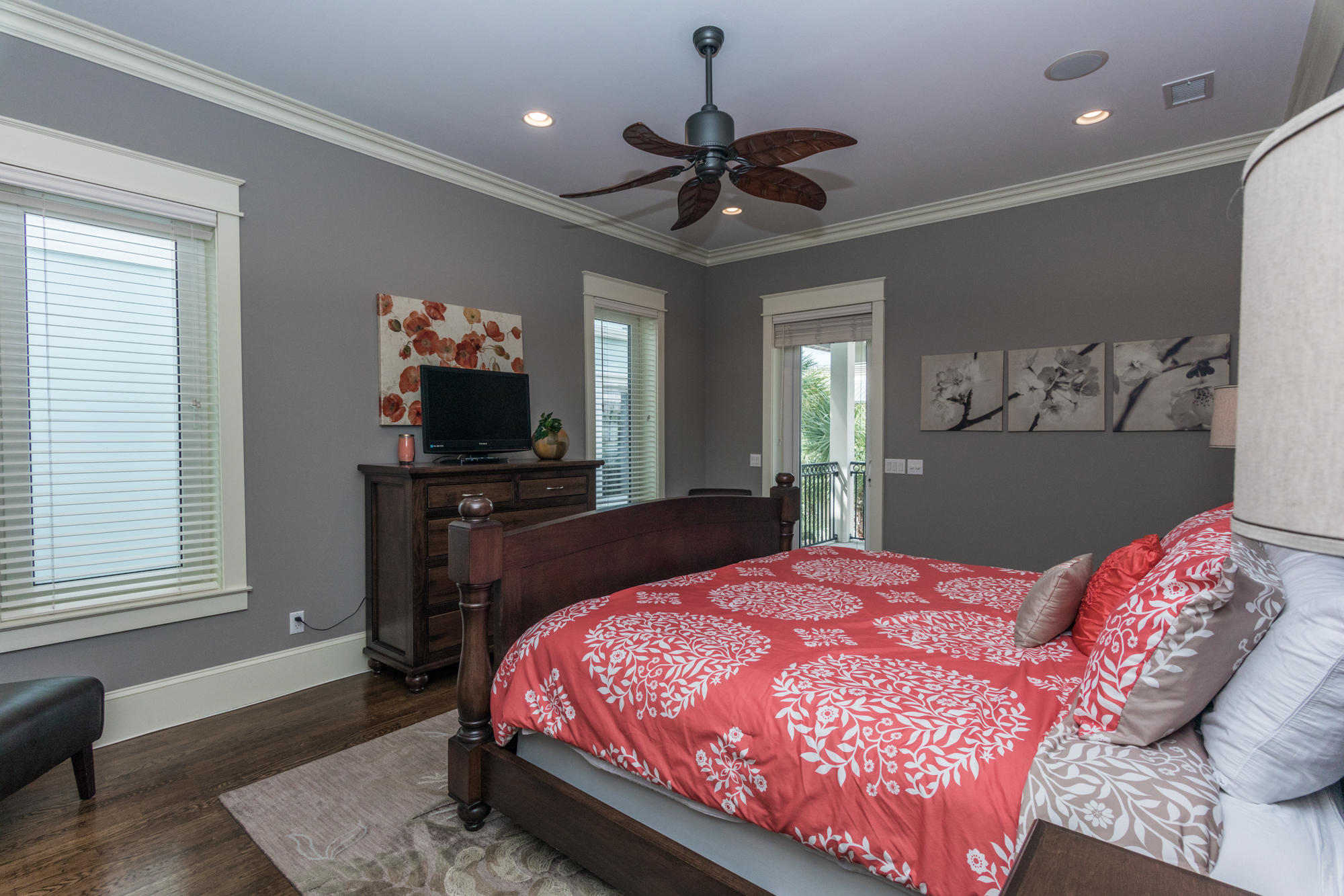 40 Lifeguard Loop East Inlet Beach, FL 32461 - Photo 36 of 48 a bedroom with a bed and a flat tv screen on dresser