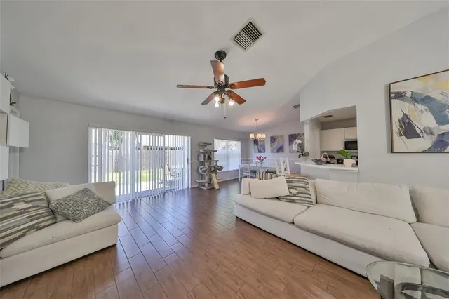 a living room with furniture