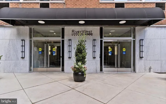 a view of a building with refrigerator