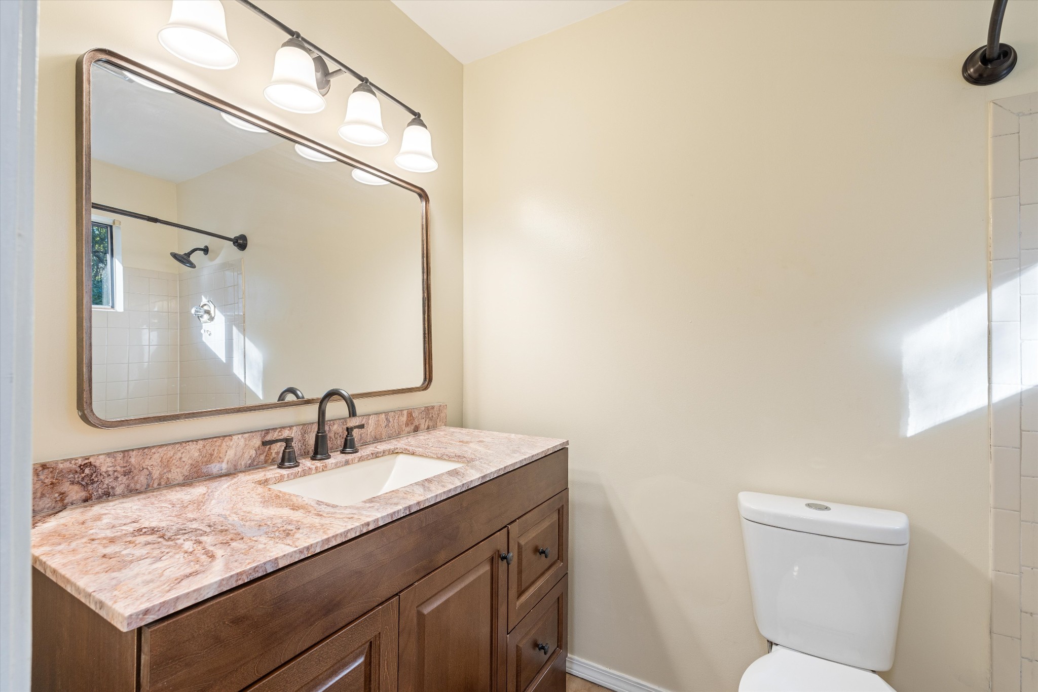 31 Volunteer Circle Carthage, TN 37030 - Photo 33 of 52 a bathroom with a granite countertop sink a toilet and a mirror