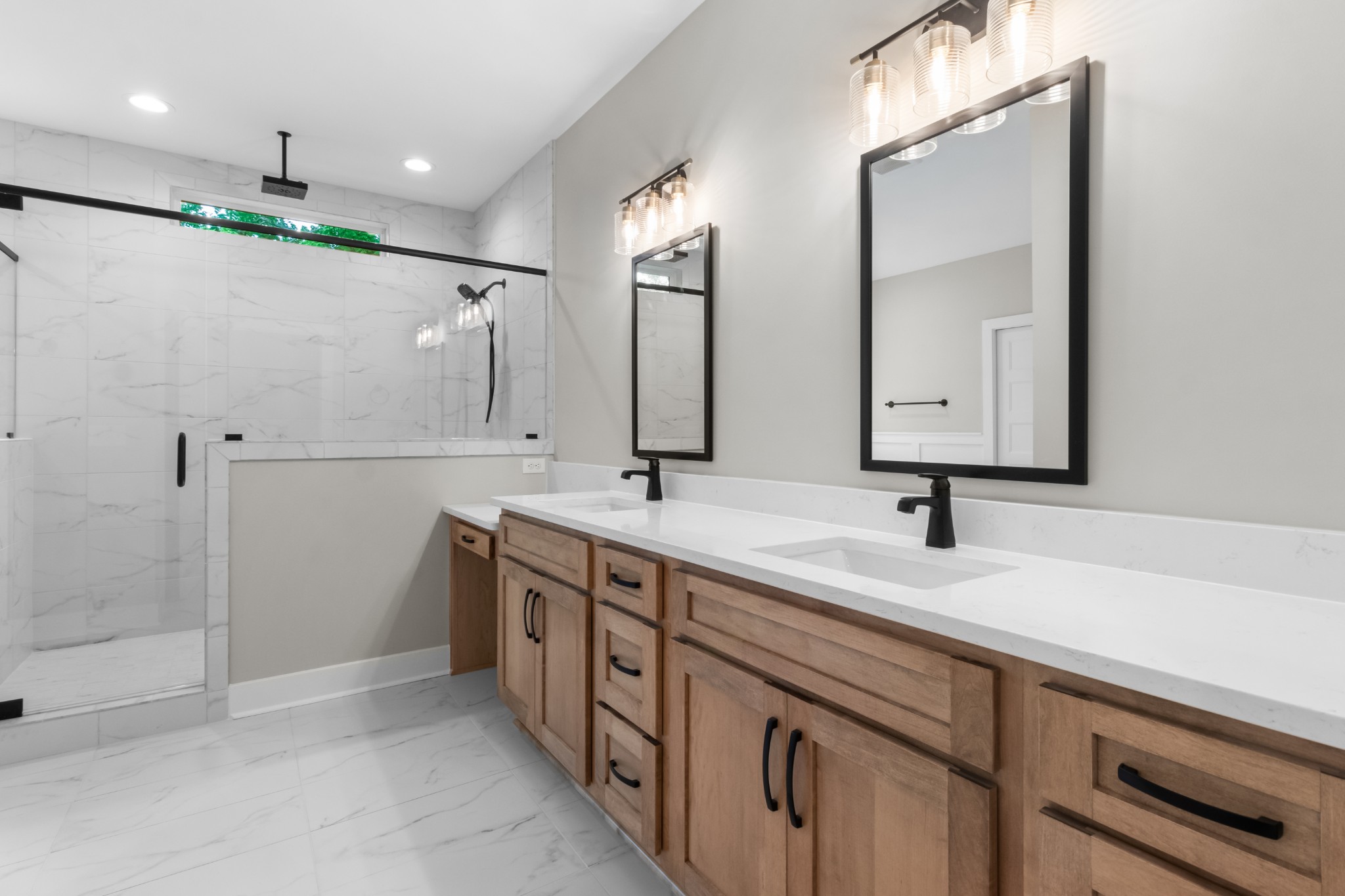 3600 Trough Springs Road Adams, TN 37010 - Photo 29 of 54 a bathroom with a double vanity sink mirror and shower