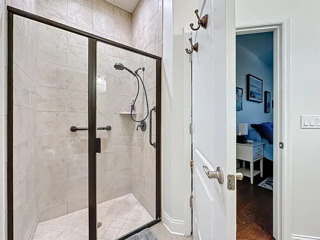 a bathroom with a shower
