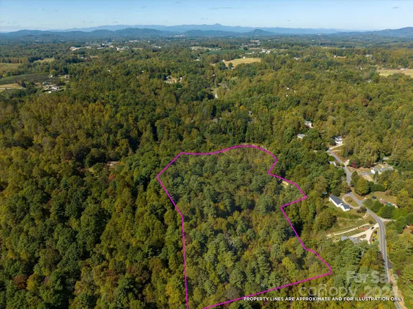 an aerial view of green landscape with trees houses and mountain view