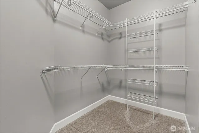 a view of a room with racks on the wall