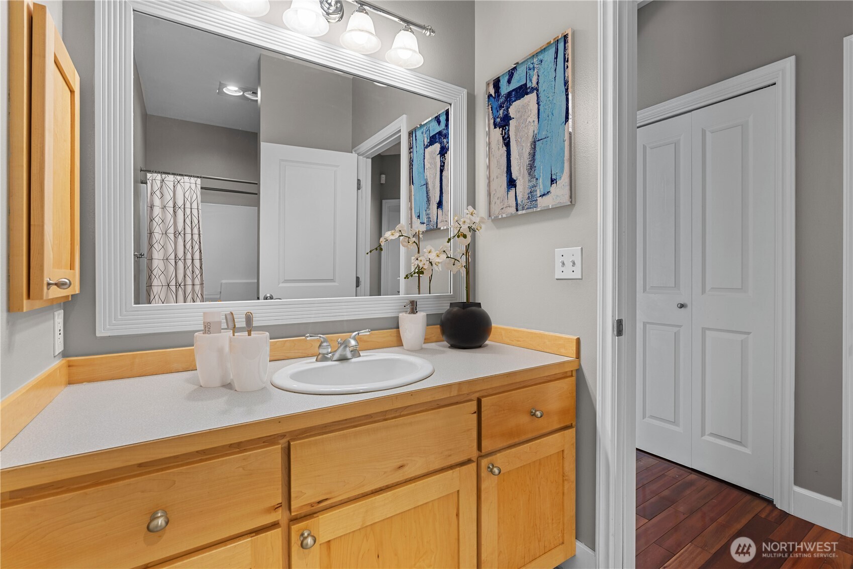 13402 Spiketon Road Buckley, WA 98321 - Photo 20 of 35 a bathroom with a sink and a mirror