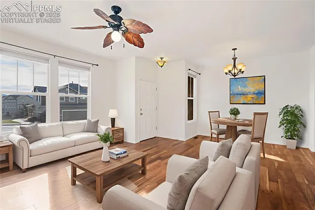 a living room with furniture