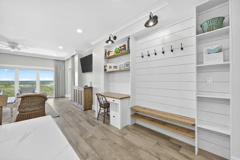 a view of balcony with ocean view