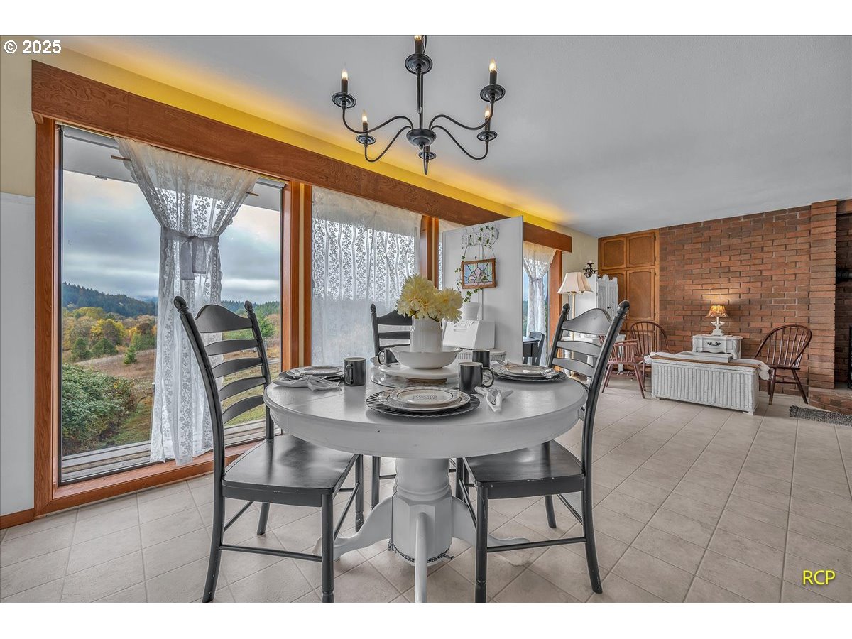 24312 Cardwell Hill Drive Philomath, OR 97370 - Photo 22 of 48 a view of a dining room with furniture window and outside view