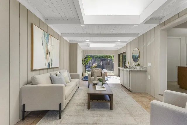 a backyard of a house with lots of green space