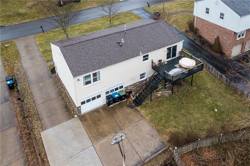 319 Ritter Road South Sewickley, PA 15143 - Photo 22 of 23 Arial view of property shows the newer roof and partially fenced back yard.