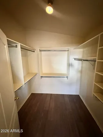 a view of small space with racks on the wall