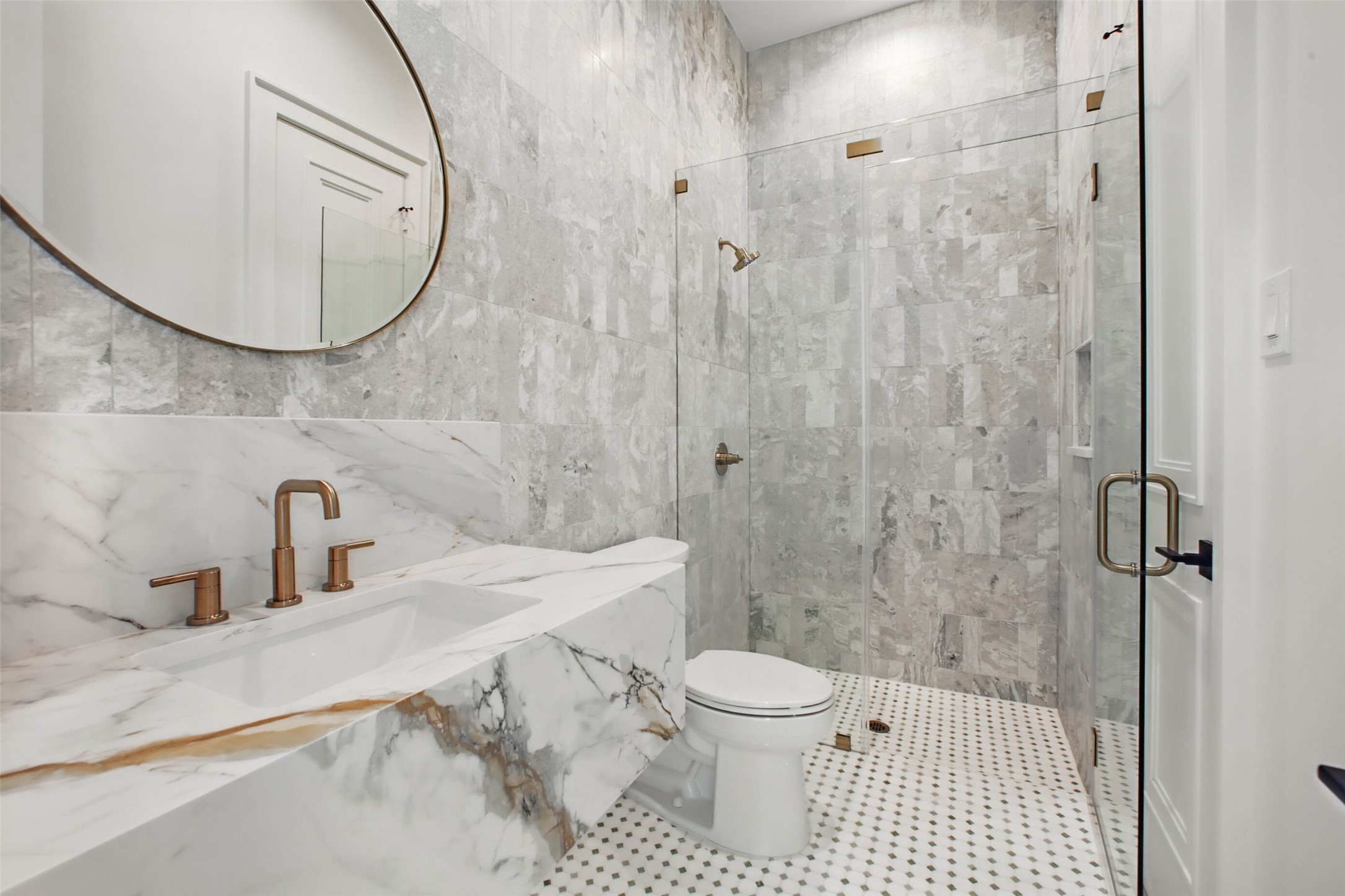 8619 Cedarbrake Drive Spring Valley Village, TX 77055 - Photo 15 of 31 a bathroom with a sink toilet and shower