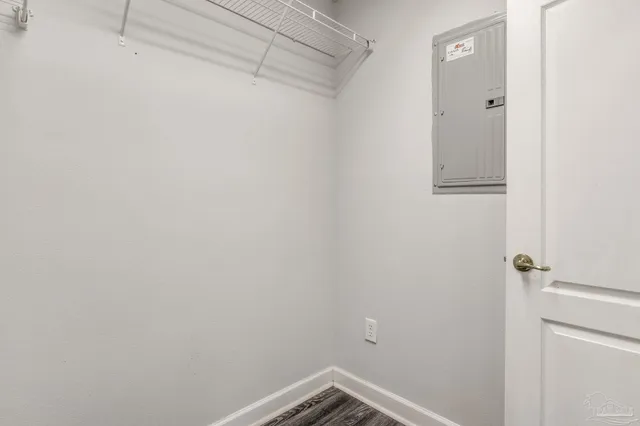 a view of a room with rack on the wall