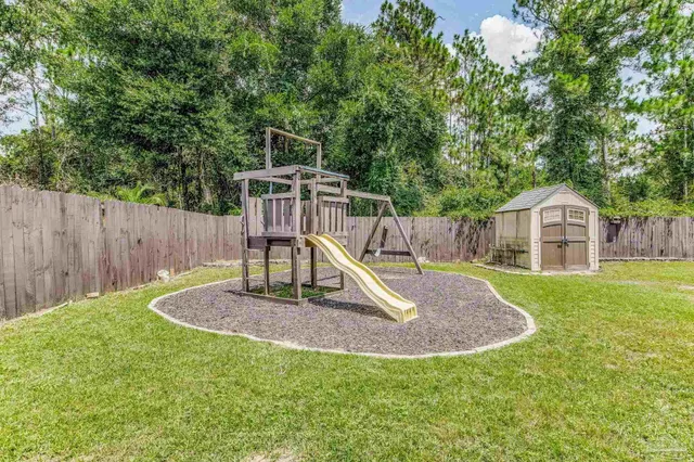 a house view with a garden space