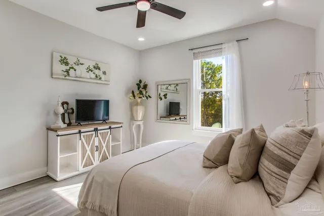 an aerial view of house with yard