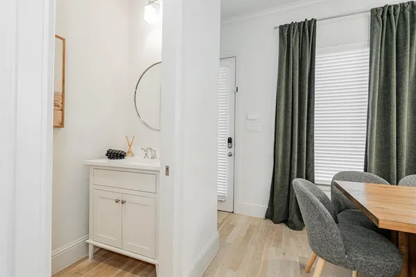 a view of living room with granite countertop furniture and fireplace
