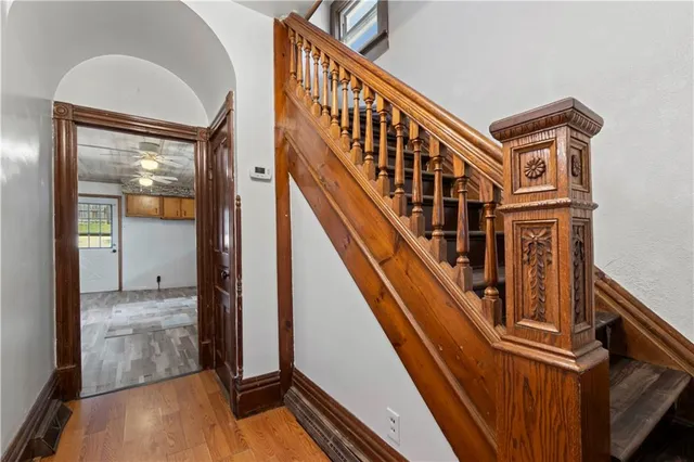 a view of an entryway with staircase