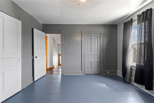 a view of a wooden door