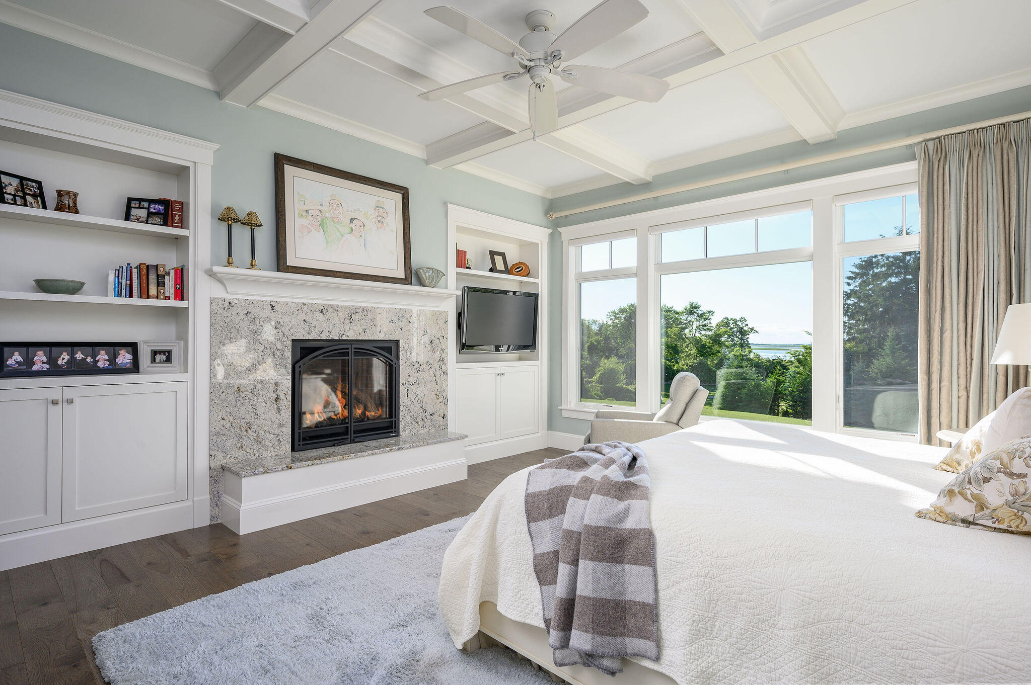 111 Harris Meadow Lane Barnstable, MA 02630 - Photo 28 of 56 a living room with furniture large window and a fireplace