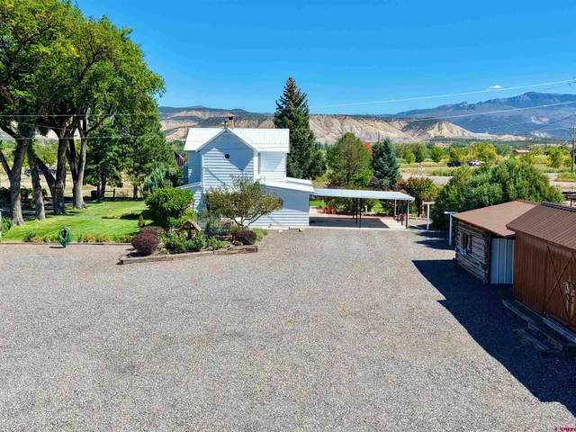 a view of a street with an outdoor space