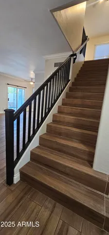 a view of a storage & utility room with wooden floor