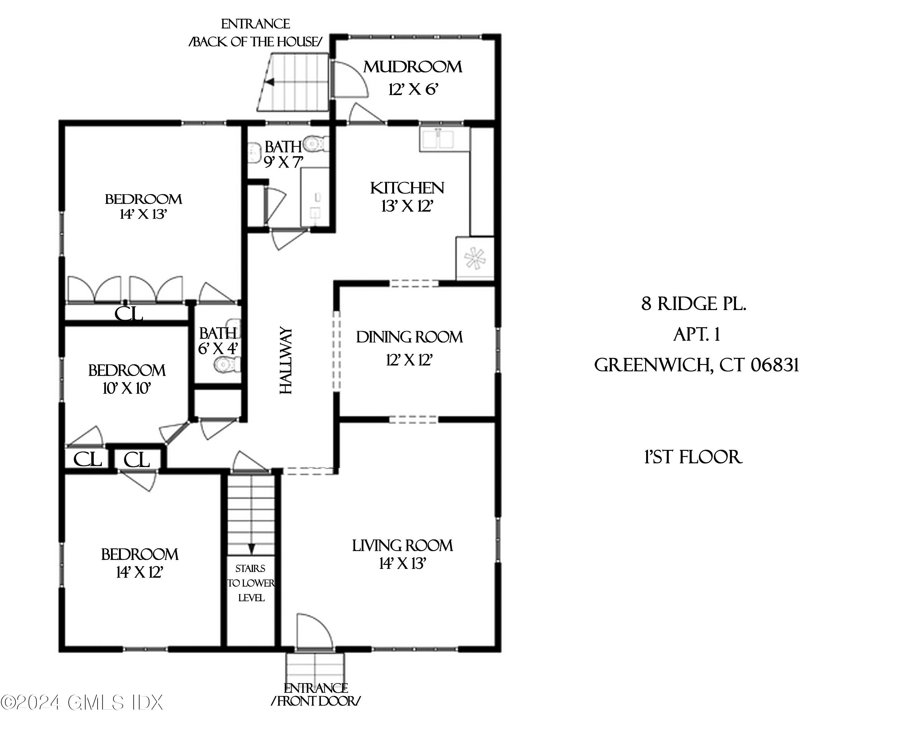 8 Ridge Place, Unit 1 Greenwich, CT 06831 - Photo 37 of 38 FLOOR PLAN-FIRST FL