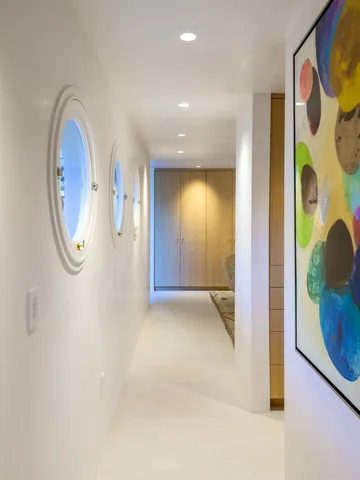 a view of a hallway with entryway