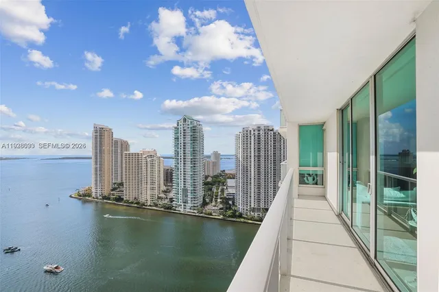 a view of a balcony with city view