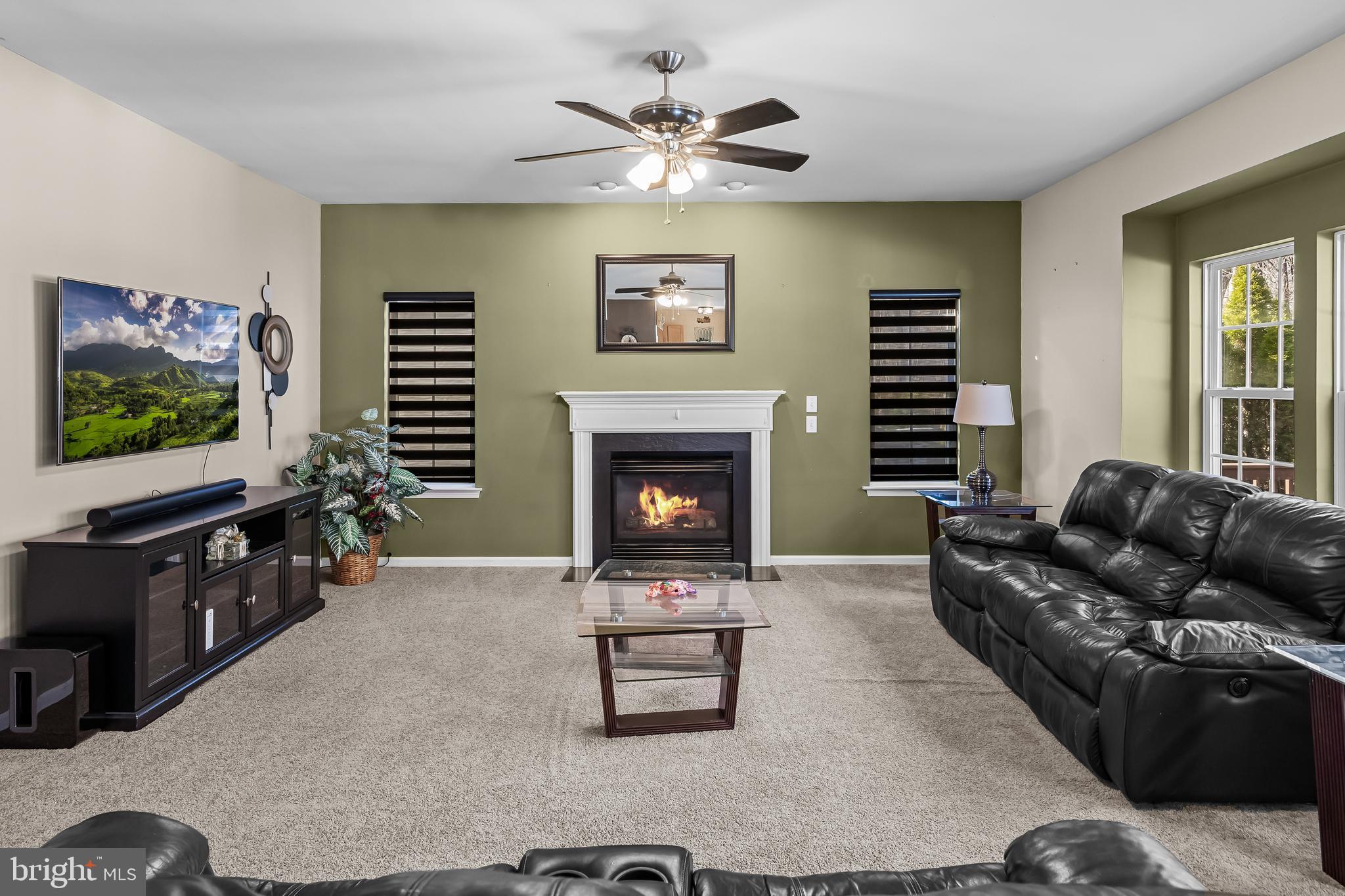 7 Manchester Court Wenonah, NJ 08090 - Photo 8 of 37 a living room with furniture a flat screen tv and a fireplace