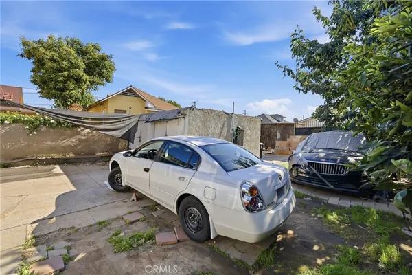 a car parked in front of a house