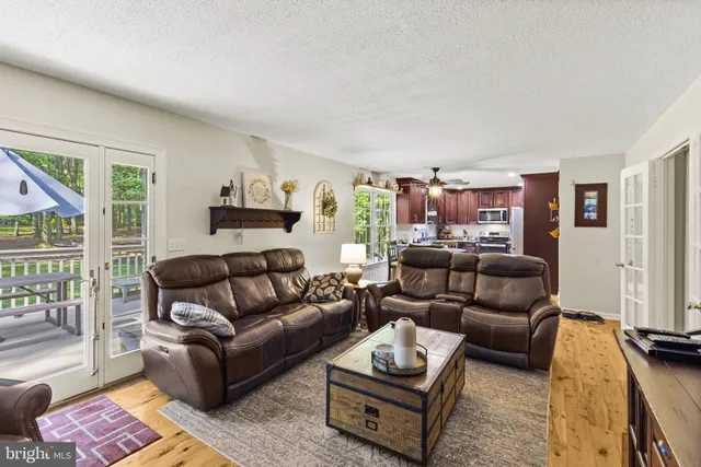 a living room with furniture and a couch