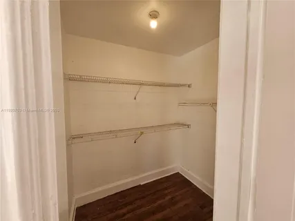 a view of small space with racks on the wall