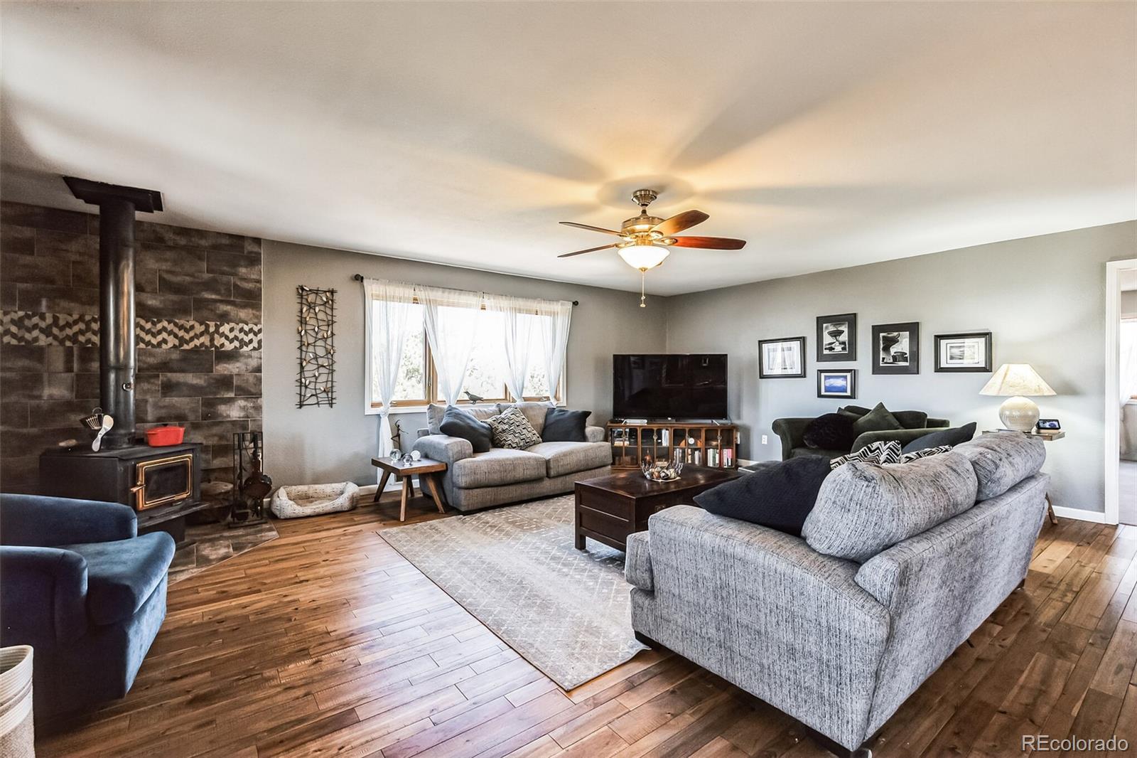 7882 Combs Road Fort Garland, CO 81133 - Photo 9 of 43 a living room with furniture and a flat screen tv