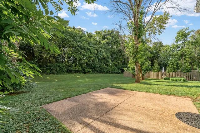 a view of a park and trees