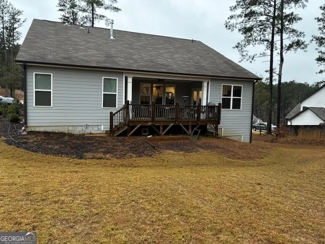 a house view with a garden space