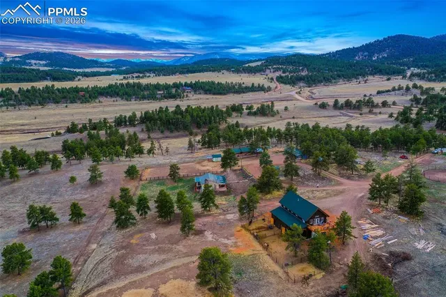 a view of a lake with a city