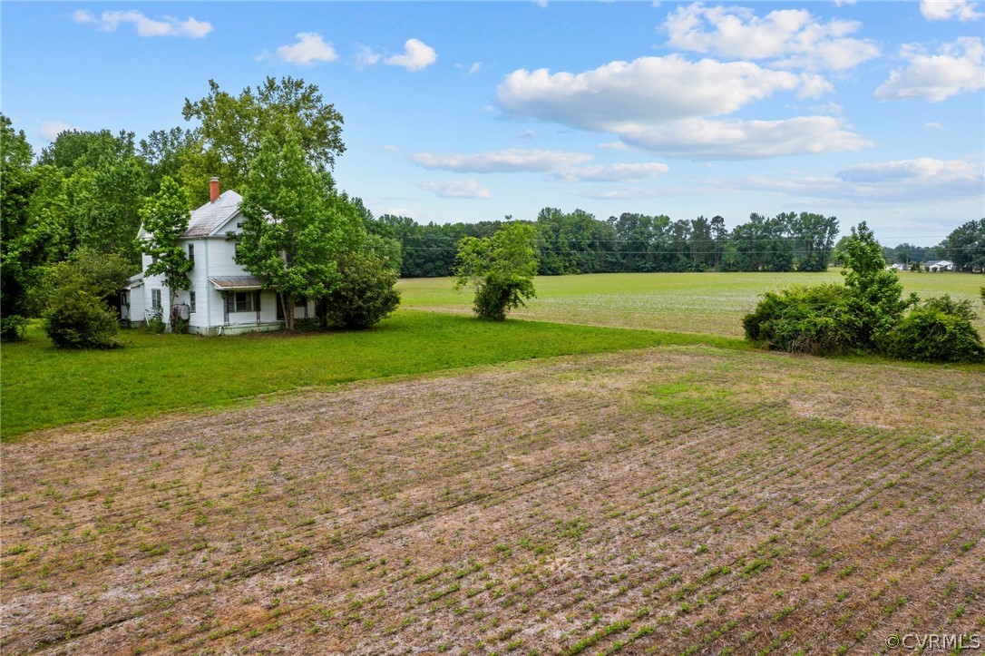 a view of a lake with a big yard