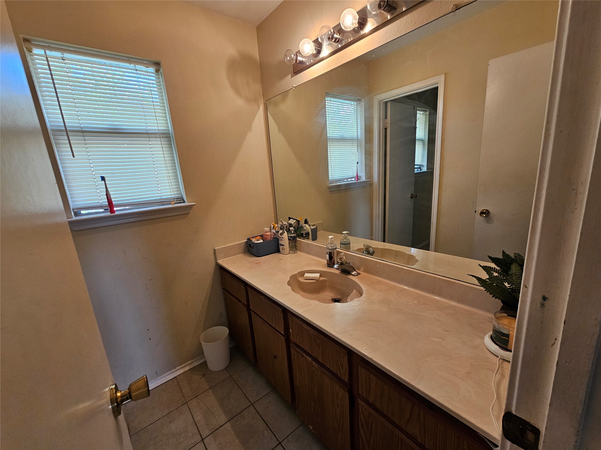13615 Repa Lane Houston, TX 77014 - Photo 26 of 30 a bathroom with a sink a mirror and a toilet