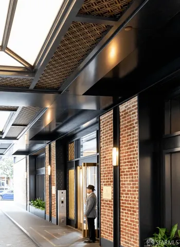 a view of a living room with furniture