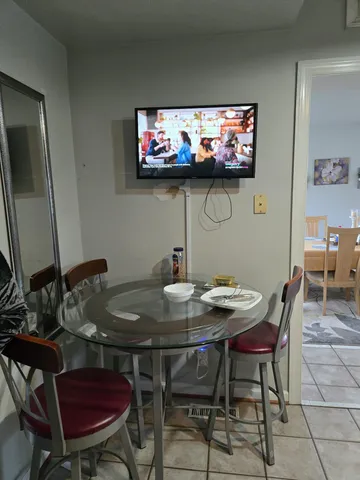 a living room with furniture
