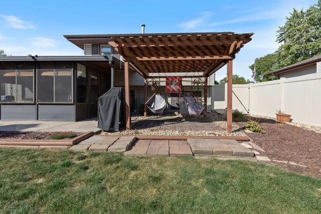 a view of wooden deck