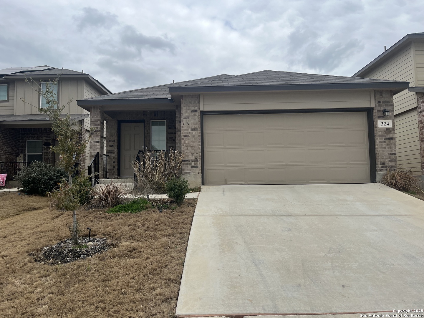 a front view of a house