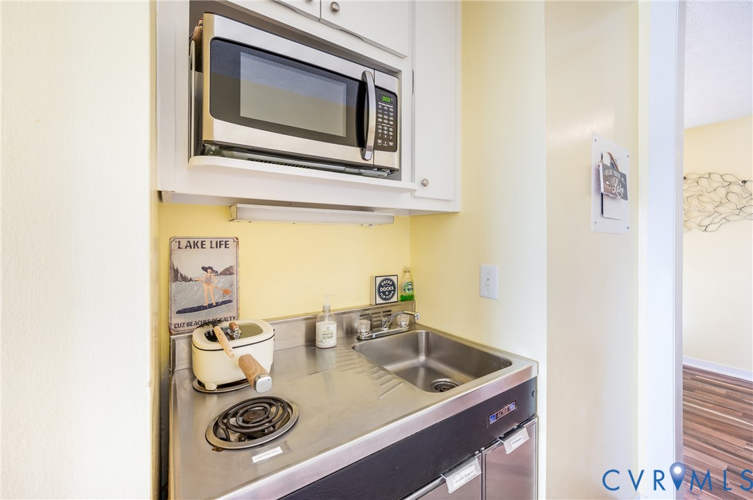 1085 Bluewater Drive, Unit 208 Moneta, VA 24121 - Photo 17 of 45 a kitchen with a stove and a microwave