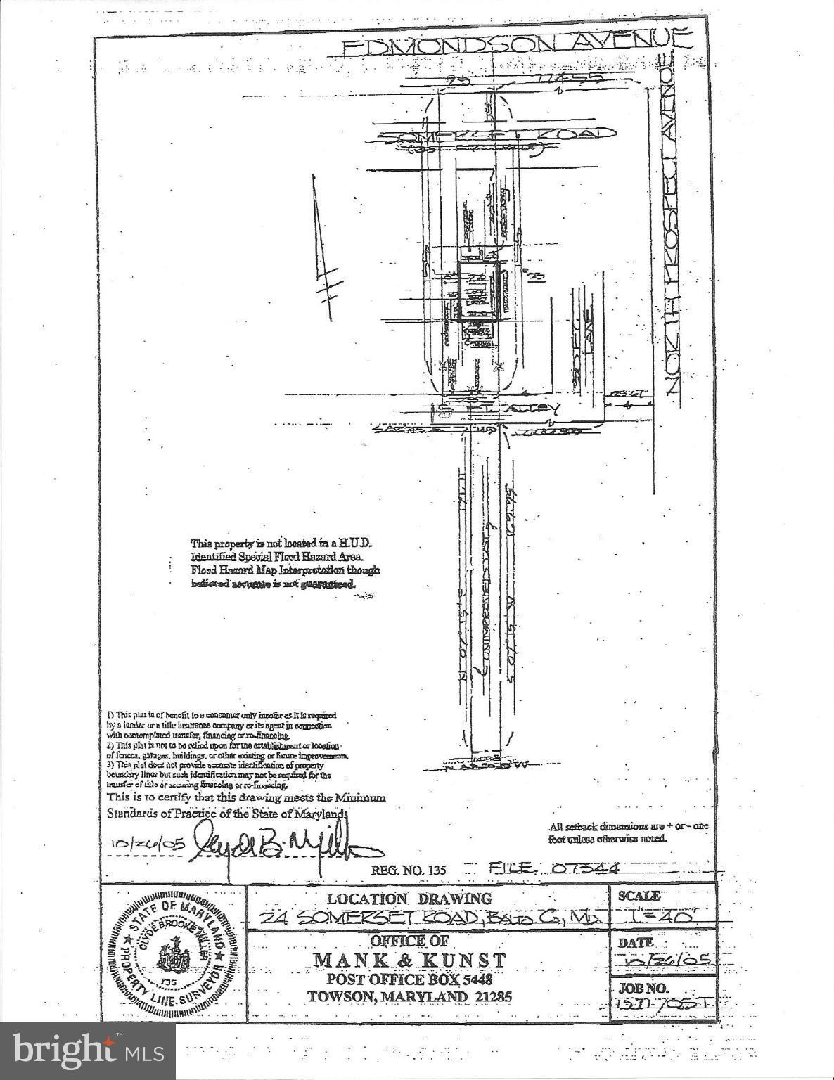 24 Somerset Road Catonsville, MD 21228 - Photo 28 of 29 Plat showing parcel in rear
