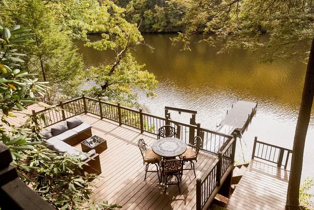 a view of street from balcony