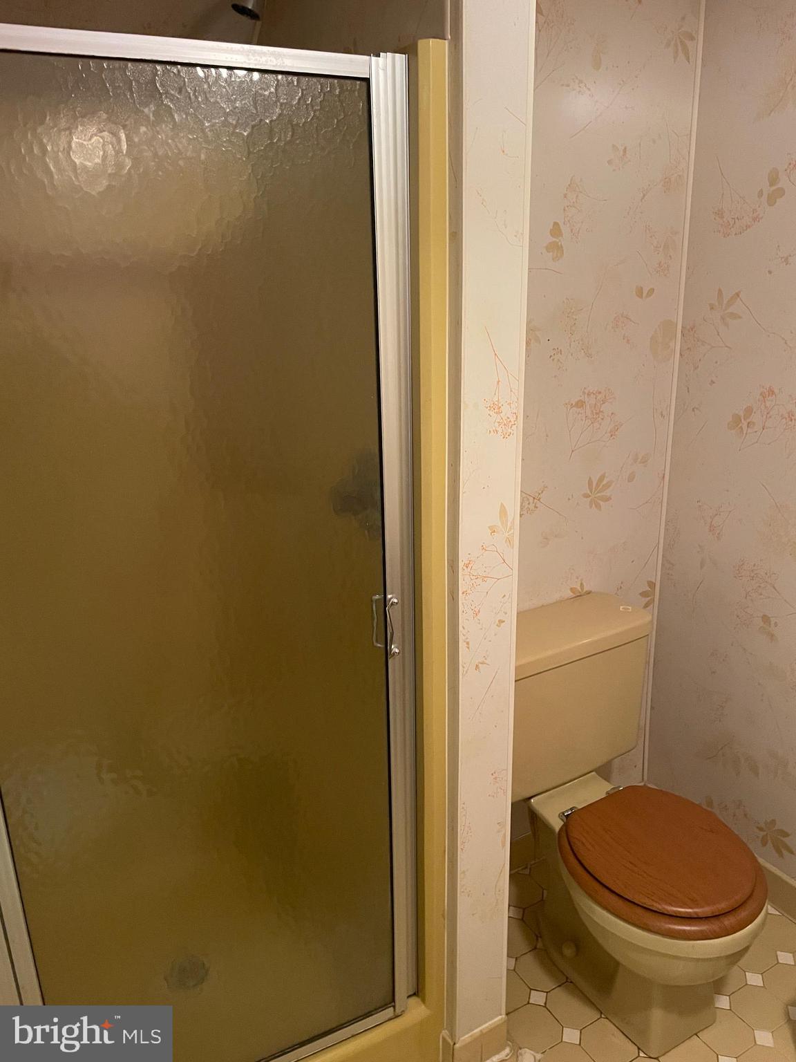 15607 Old Coney Cemetery Road Southwest Lonaconing, MD 21539 - Photo 32 of 34 a bathroom with a granite countertop toilet and a shower