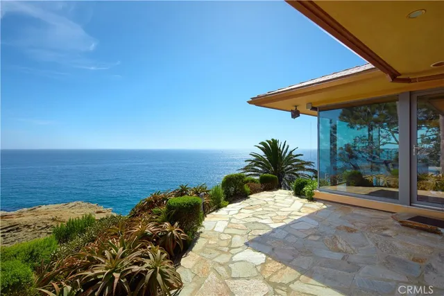 a view of balcony with ocean view
