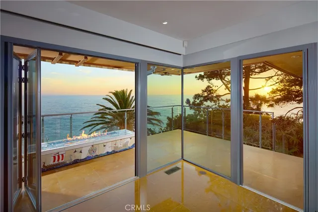 a view of swimming pool from a balcony